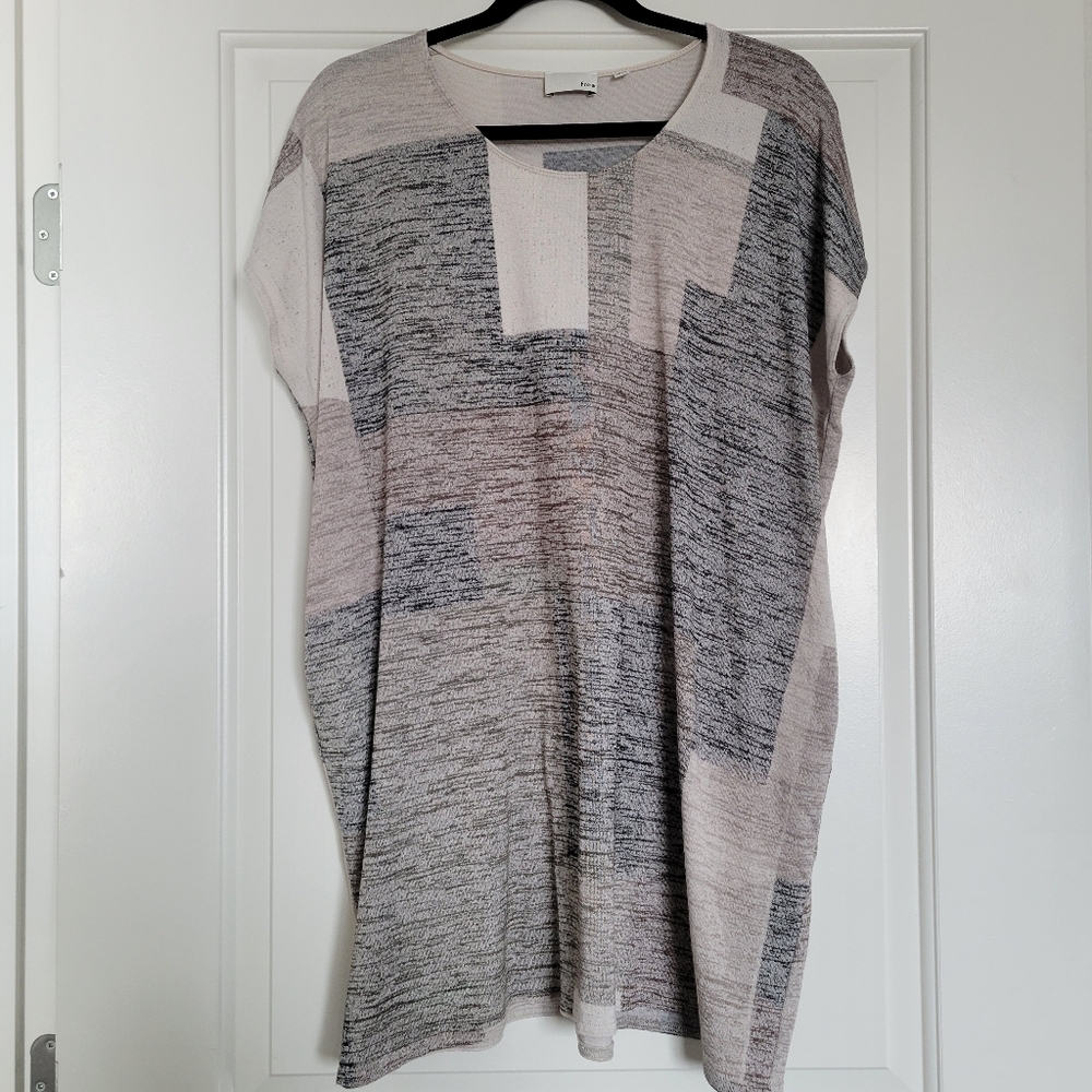 Wilfred Free Geometric Sleeveless Patchwork Neutral Colour Tunic